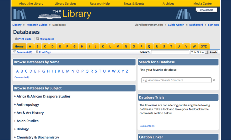 Databases Libguide